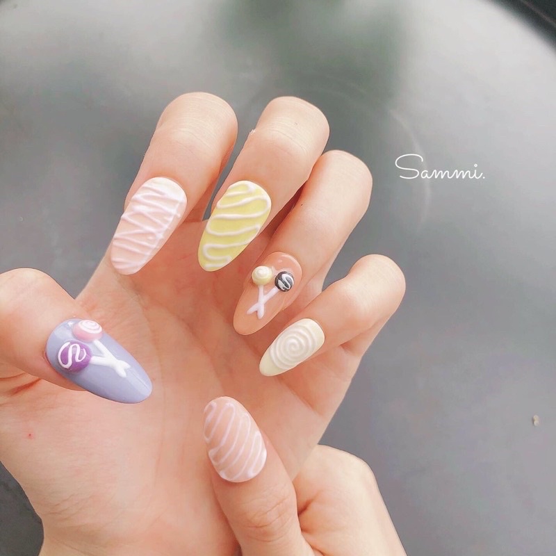 Nailbox Nuna móng úp thiết kế móng kẹo cute ngọt ngào màu pastel