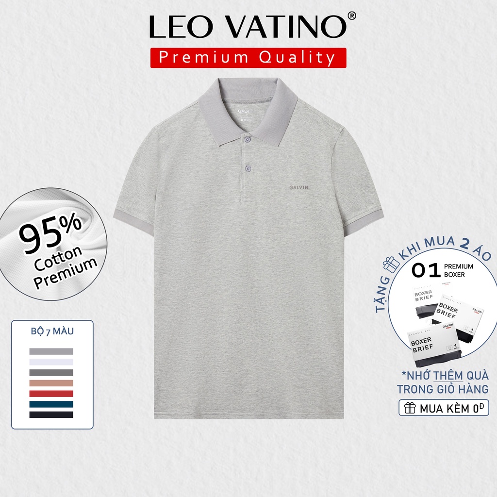 Áo thun Polo nam Galvin dòng Premium chất Cotton 95% CVC cá sấu cổ bẻ tay ngắn chuẩn form fullbox PLGVPR01 - Leo Vatino