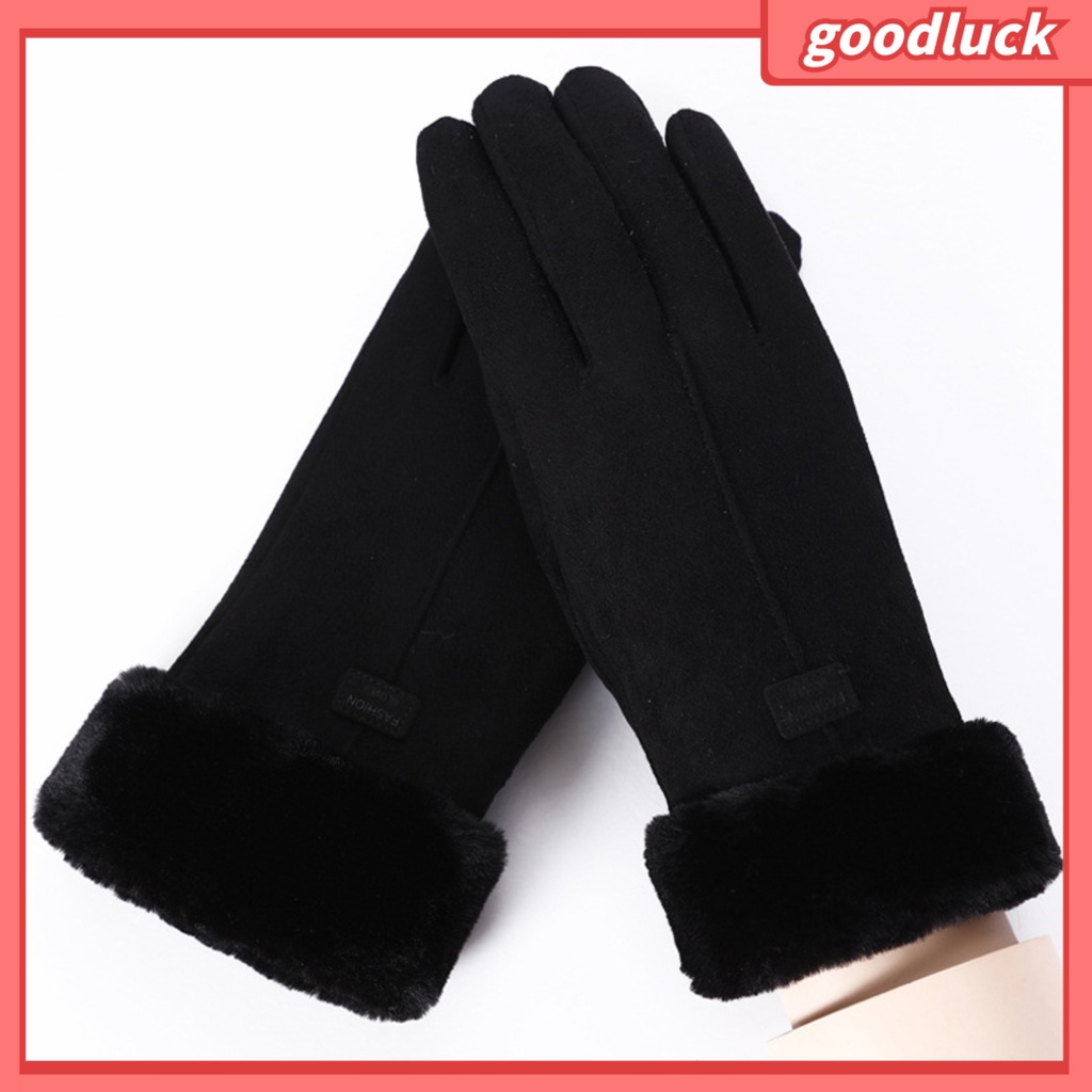 Đôi găng tay da lộn giữ ấm có thể dùng màn hình cảm ứng tiện dụng cho nữ