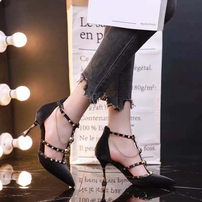 Giày sandal cao gót thời trang hè 2021 sang trọng cho nữ