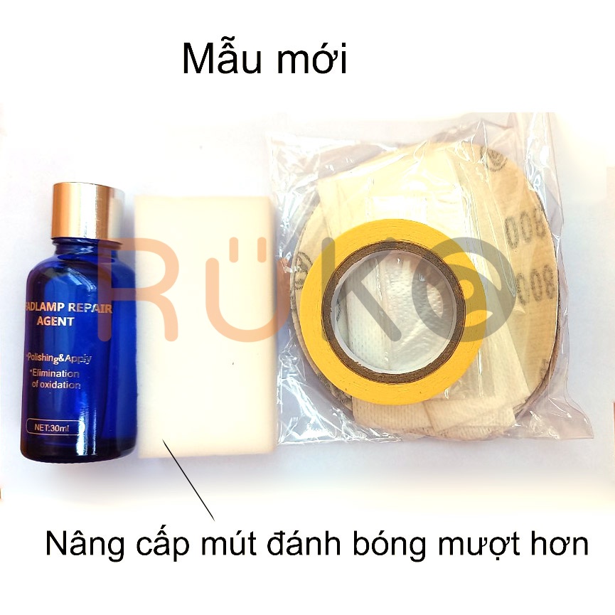 Bộ dung dịch HeadLamp Repair Agent 30ml phục hồi làm sáng bóng đèn pha xe ô tô
