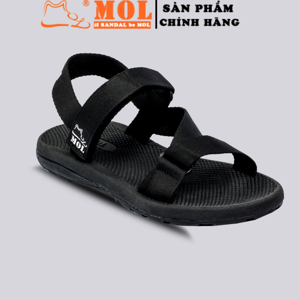 Sandal couple nam nữ quai ngang đế mõng có quai hậu cố định cho cặp đôi mang đi học đi biển du lịch hiệu MOL MS1166P