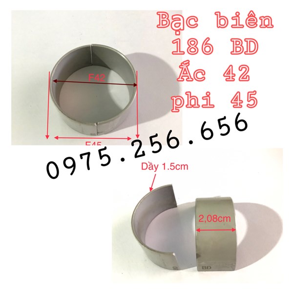 Bạc Biên 186BD ắc 42*44.5 phụ tùng máy cày phụ tùng máy nông nghiệp phụ tùng Hùng Lỳ