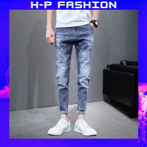 Quần Jean Nam Rách Màu Đen 🔵 𝐅𝐑𝐄𝐄 𝐒𝐇𝐈𝐏 🔵 Quần Bò Nam Co Giãn Thời Trang Hpfashion - Qjnhp030