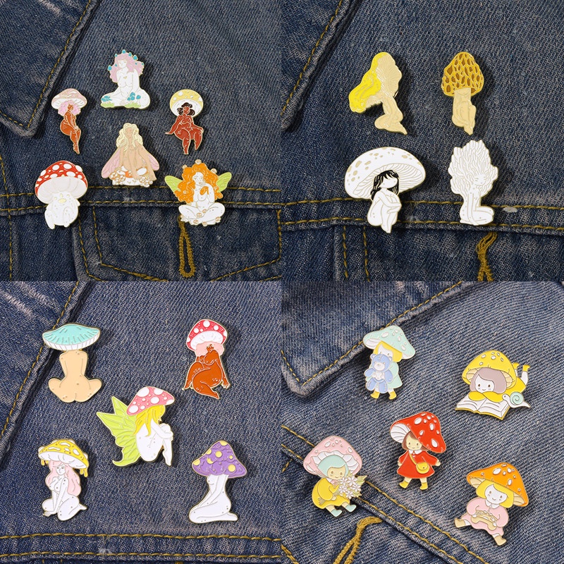 Set 20 Ghim Cài Ba Lô Tráng Men Hình Nấm Cho Bạn Bè