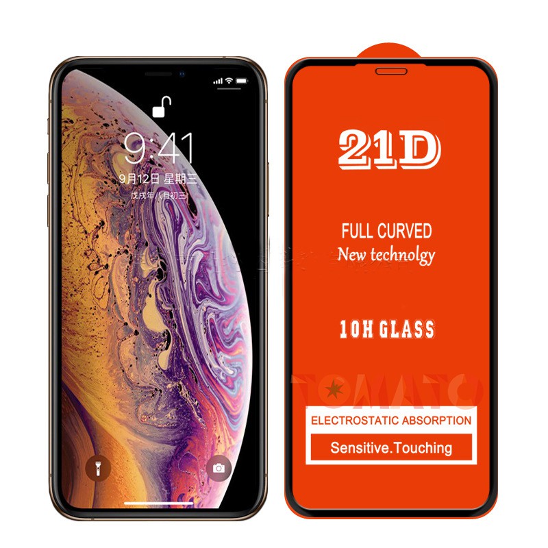 Kính Cường Lực iPhone Full Màn 21D Độ Cứng 11H Siêu Bền Cho Iphone 12 Mini/12/12 Pro/12 Pro Max - Phụ Kiện Tomato