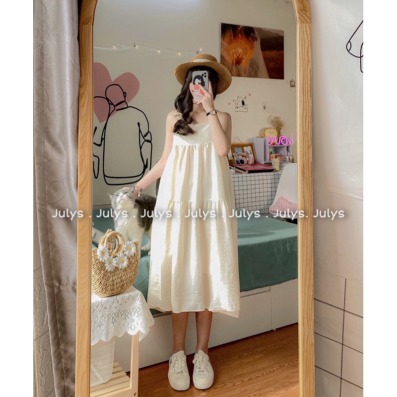 [Mã FAGREEN245 giảm 10% tối đa 30K đơn 99K] Váy maxi dáng babydoll hai dây (ảnh thật shop chụp kèm video) | BigBuy360 - bigbuy360.vn