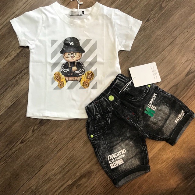 Set áo gấu quần bò