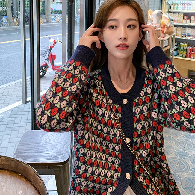 Áo Khoác Len Cardigan Dài Tay Thời Trang Phong Cách Retro Cho Nữ | BigBuy360 - bigbuy360.vn