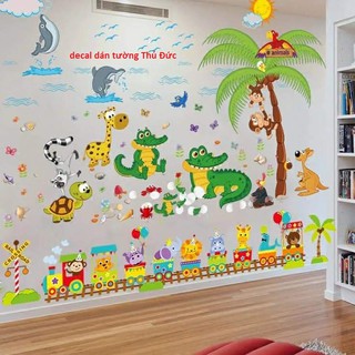 decal dán tường combo vườn thú
