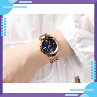 Đồng hồ nữ dây nam châm dây lụa misa hàn quốc madlyz mặt đính kim tuyến lấp lánh sang chảnh cực đẹp vayxoenu