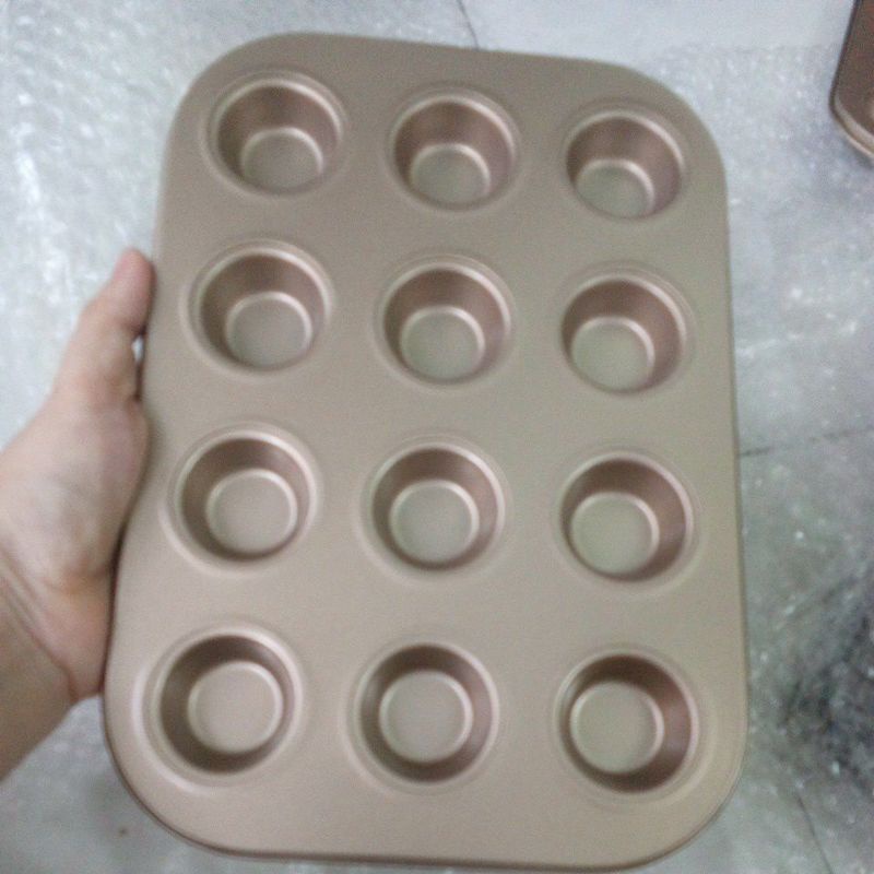 [Hàng mới về] Khuôn cupcake 12 ô mini chống dính ( Màu Vàng )