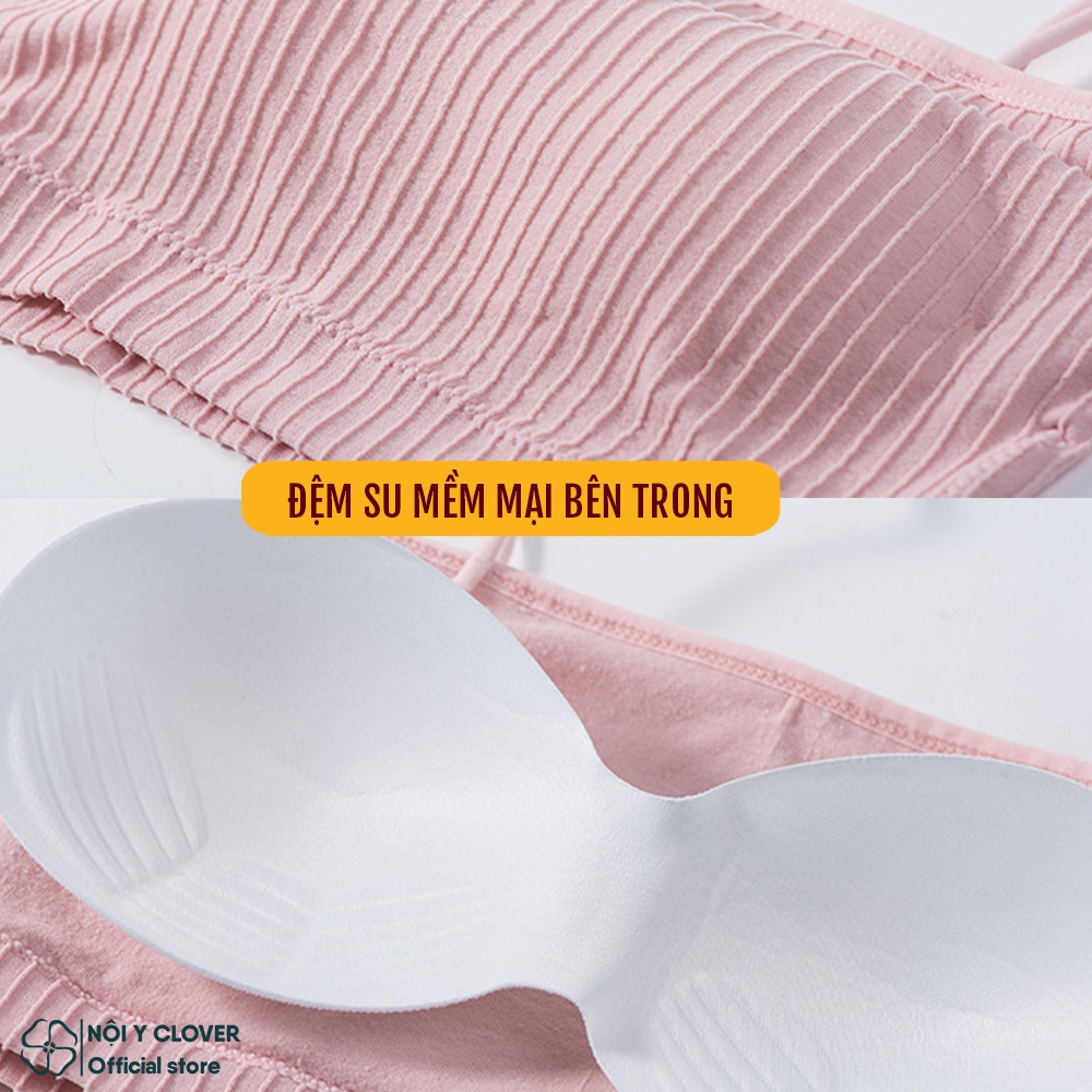 Áo Lót Nữ Nâng Ngực 2 Dây, Áo Bra Cotton Gân Tăm - 809