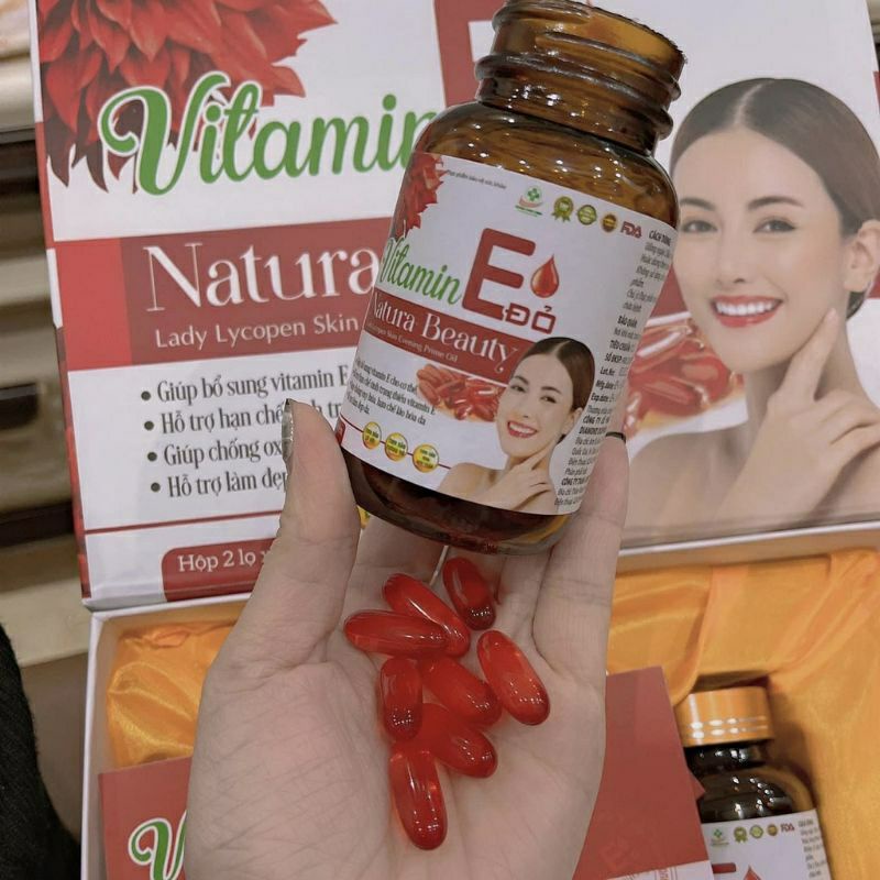 (Chính hãng Hộp 60 viên):Vitamin E đỏ Natural Beauty