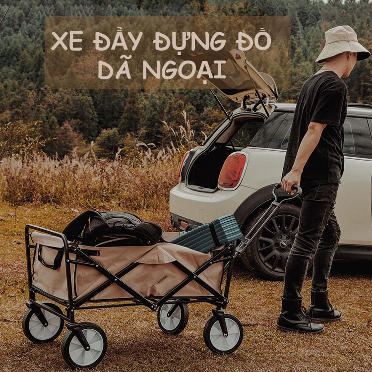 Xe Kéo Dã Ngoại Gấp Gọn Đa Năng Mountainhiker - Xe Kéo Đẩy ĐỰNG ĐỒ DÃ NGOẠI GẤP GỌN DU LỊCH CẮM TRẠI