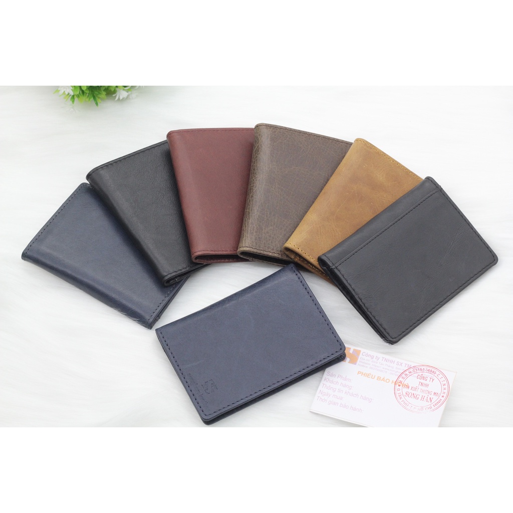 Ví Đựng Thẻ Card Holder Nam Nữ Songhan Leather WL01.Ví MiNi Da Bò Thật Cao Cấp Nhỏ Gọn Gập Đôi Nhiều Ngăn Thời Trang