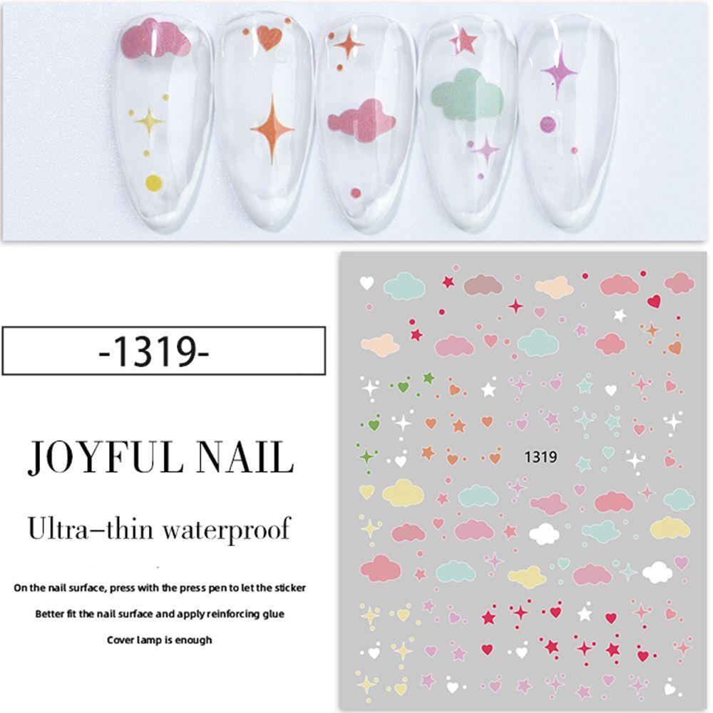 1 Nhãn Dán Trang Trí Móng Tay Nghệ Thuật Tự Dính Hình Đám Mây/Ngôi Sao Thời Trang Mùa Hè Mới