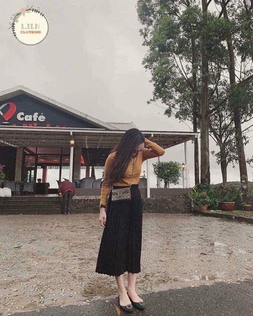 CHÂN VÁY ĐEN XẾP LY HÀNG ĐẸP | BigBuy360 - bigbuy360.vn