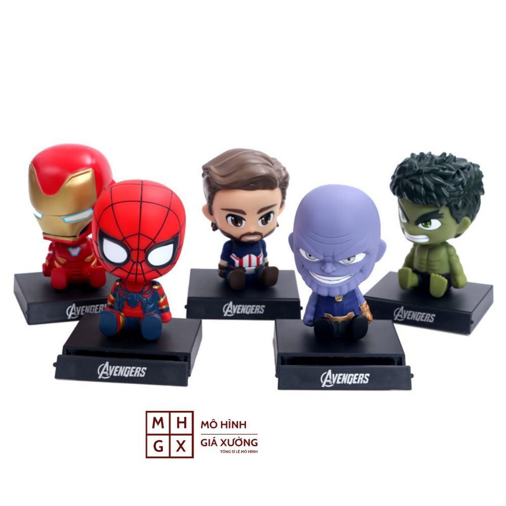 Mô hình Siêu anh hùng lắc đầu chibi cute dễ thương, Avengers Marver DC Iron Man, Captain America, Người Nhện, Hulk