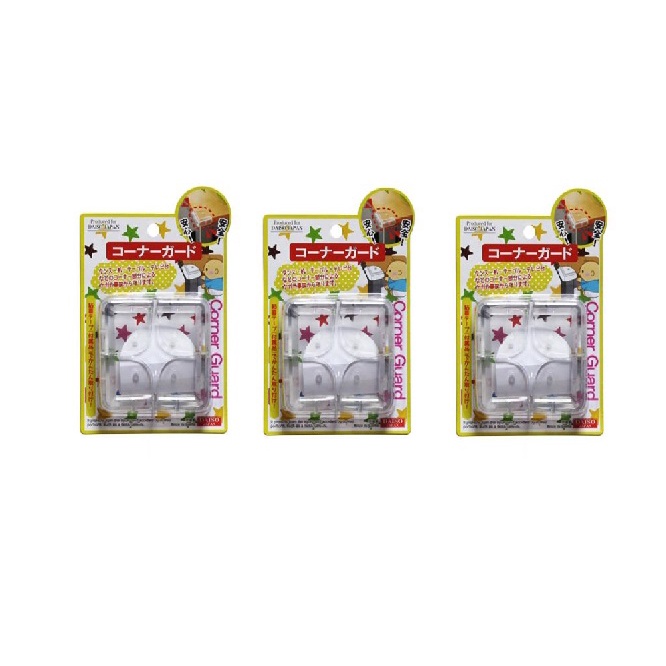 Daiso Bộ 04 Miếng bọc góc bàn hình vuông 4.3x4.3x2.1 cm