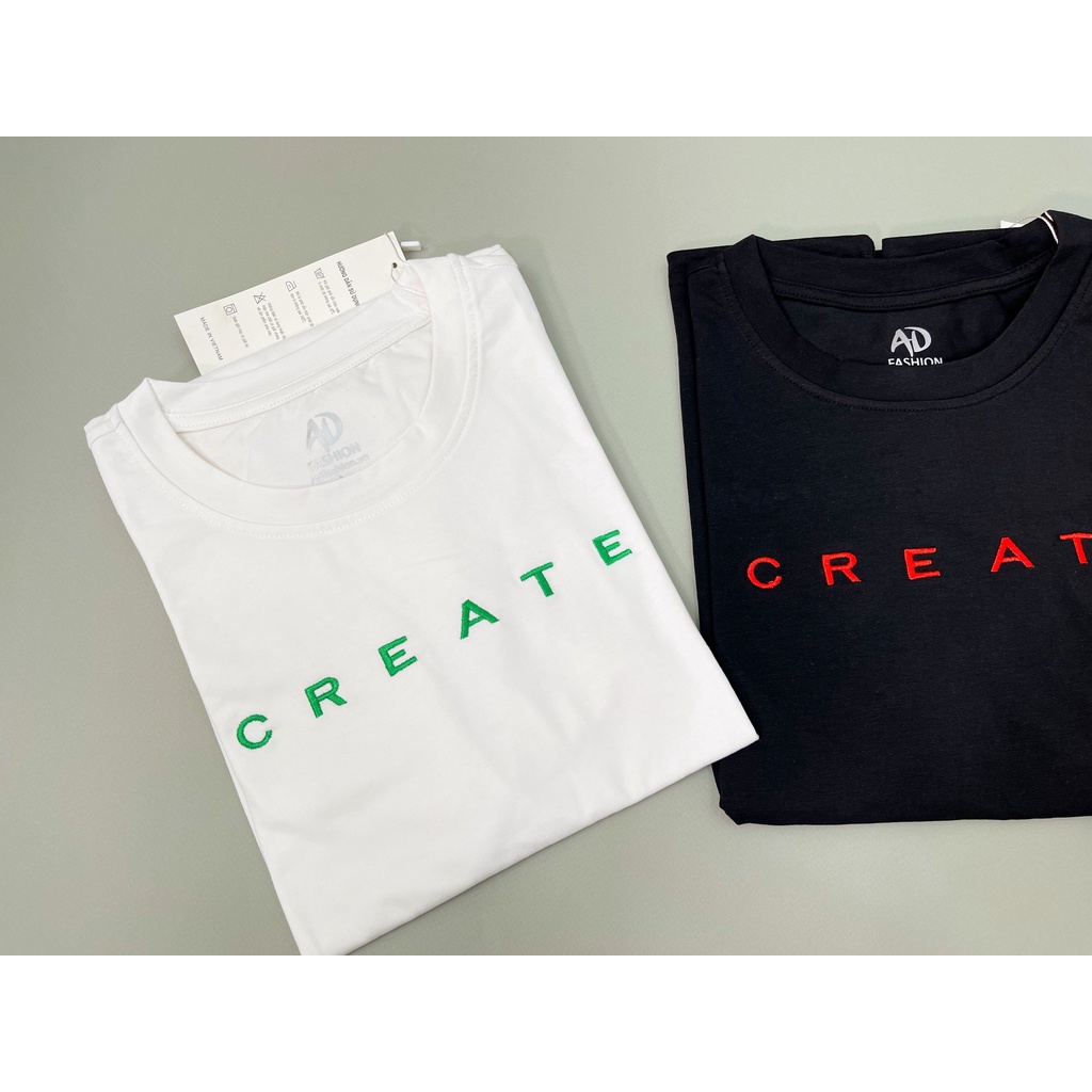 Áo thun nữ cổ tròn, in chữ thời trang, áo thun tay ngắn, form cơ bản