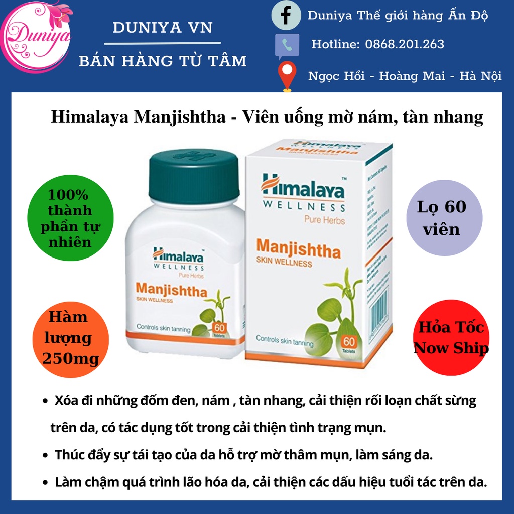Himalaya Manjishta - Hỗ trợ da bị thâm nám -