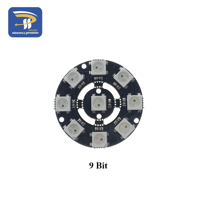 Vòng Đèn LED RGB 1 3 4 7 8 9 12 16 24 32 Bits LEDs WS2812 5050 RGB Tự Lắp Ráp Chuyên Dụng
