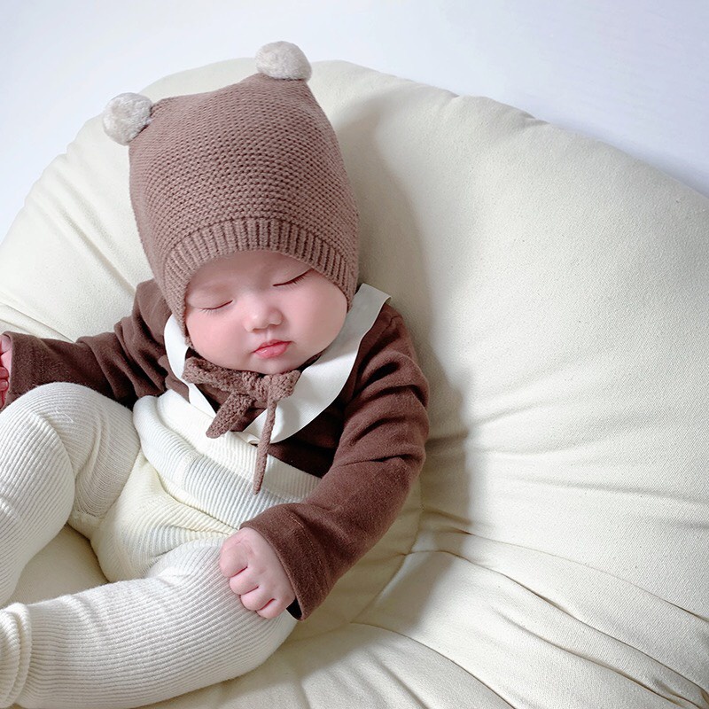 Mũ len bé trai bé gái - Mũ len nhiều màu đáng yêu cho bé từ 0-3 tuổi có Tai gấu siêu xinh chất mềm mịn mẫu mới ML03