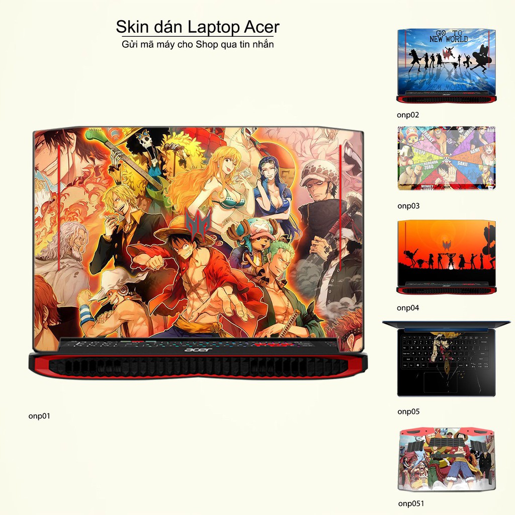 Skin dán Laptop Acer in hình One Piece (inbox mã máy cho Shop)