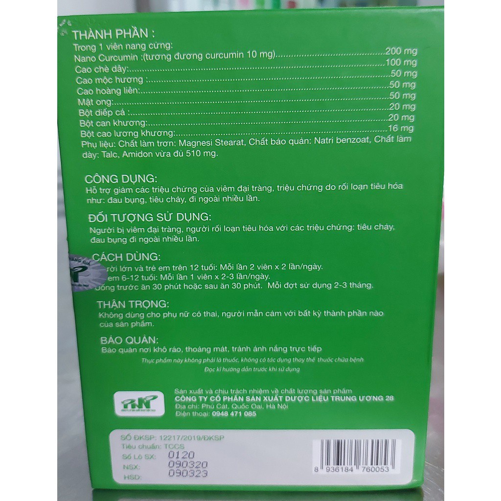 Đại tràng TW28 - Hỗ trợ giảm các triệu chứng viêm đại tràng (hộp 1 lọ x 60 viên)