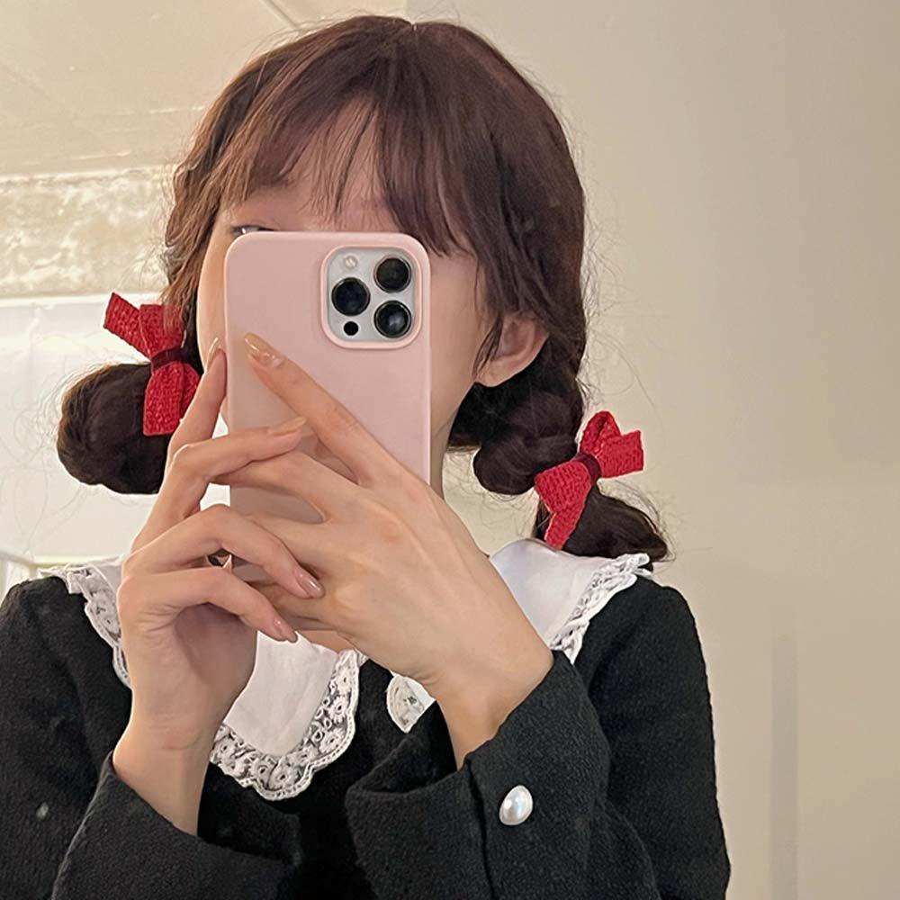 TWINKLE Dây Cột Tóc Đuôi Ngựa Co Giãn Đính Nơ Đơn Giản Phong Cách Hàn Quốc Cho Nữ