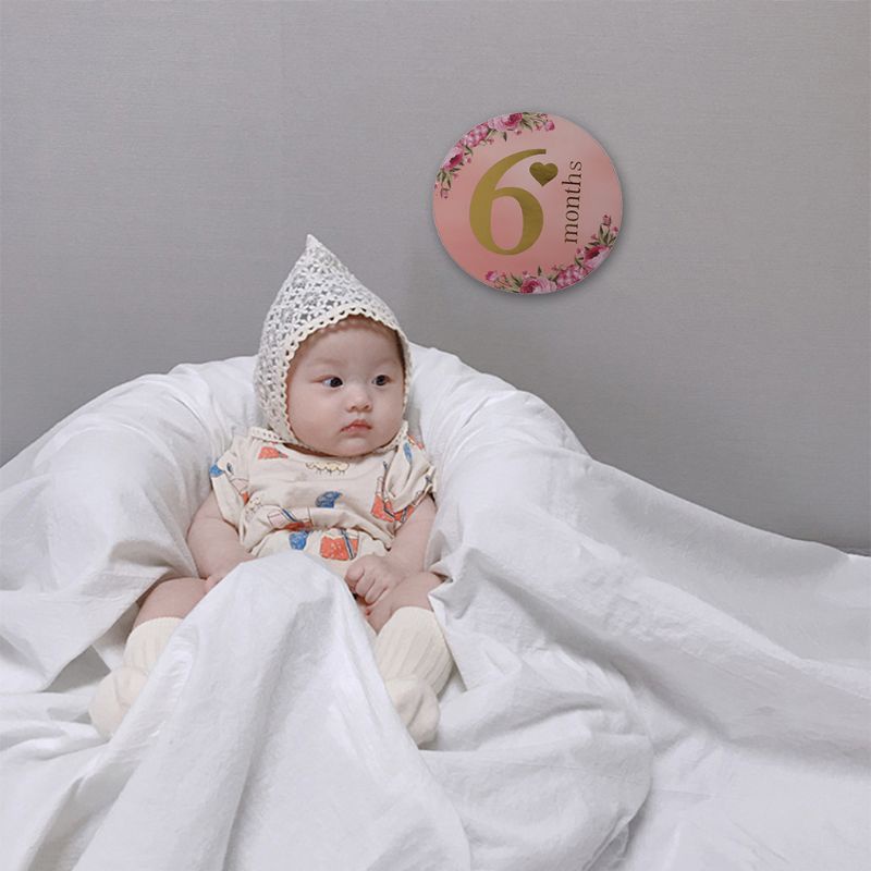 Bộ Thẻ Ảnh Kỷ Niệm 1 Năm 12 Tháng Dùng Để Trang Trí Tiệc Cho Bé