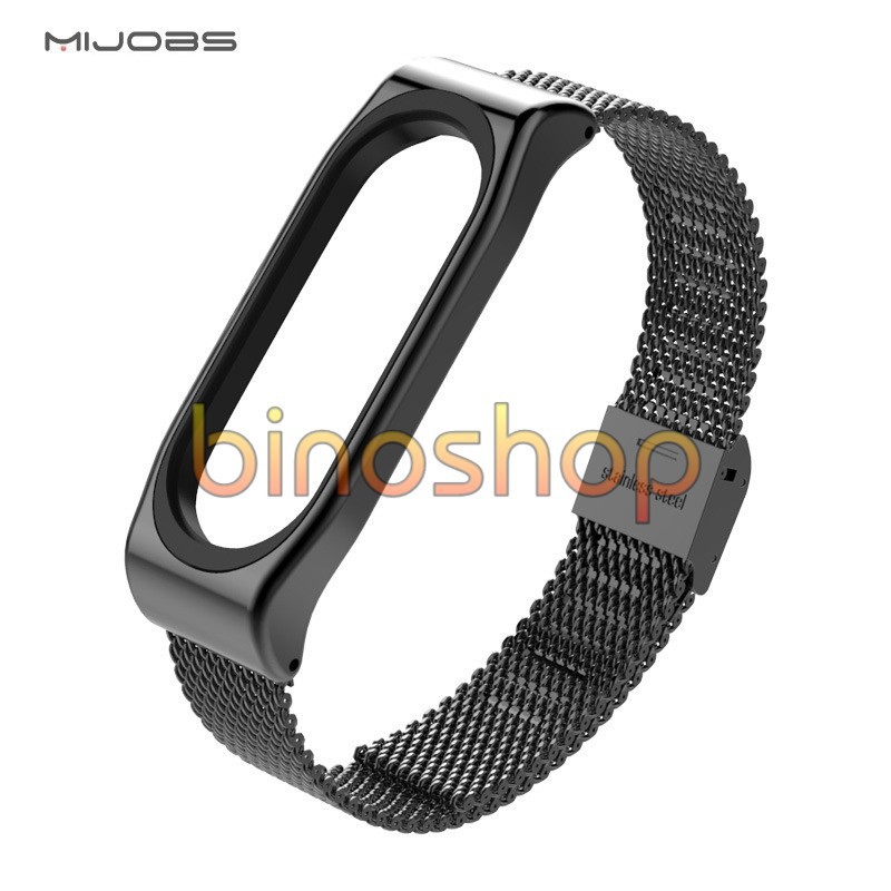 Dây đeo kim loại mắt lưới Xiaomi Miband 3 / 4 Mijobs