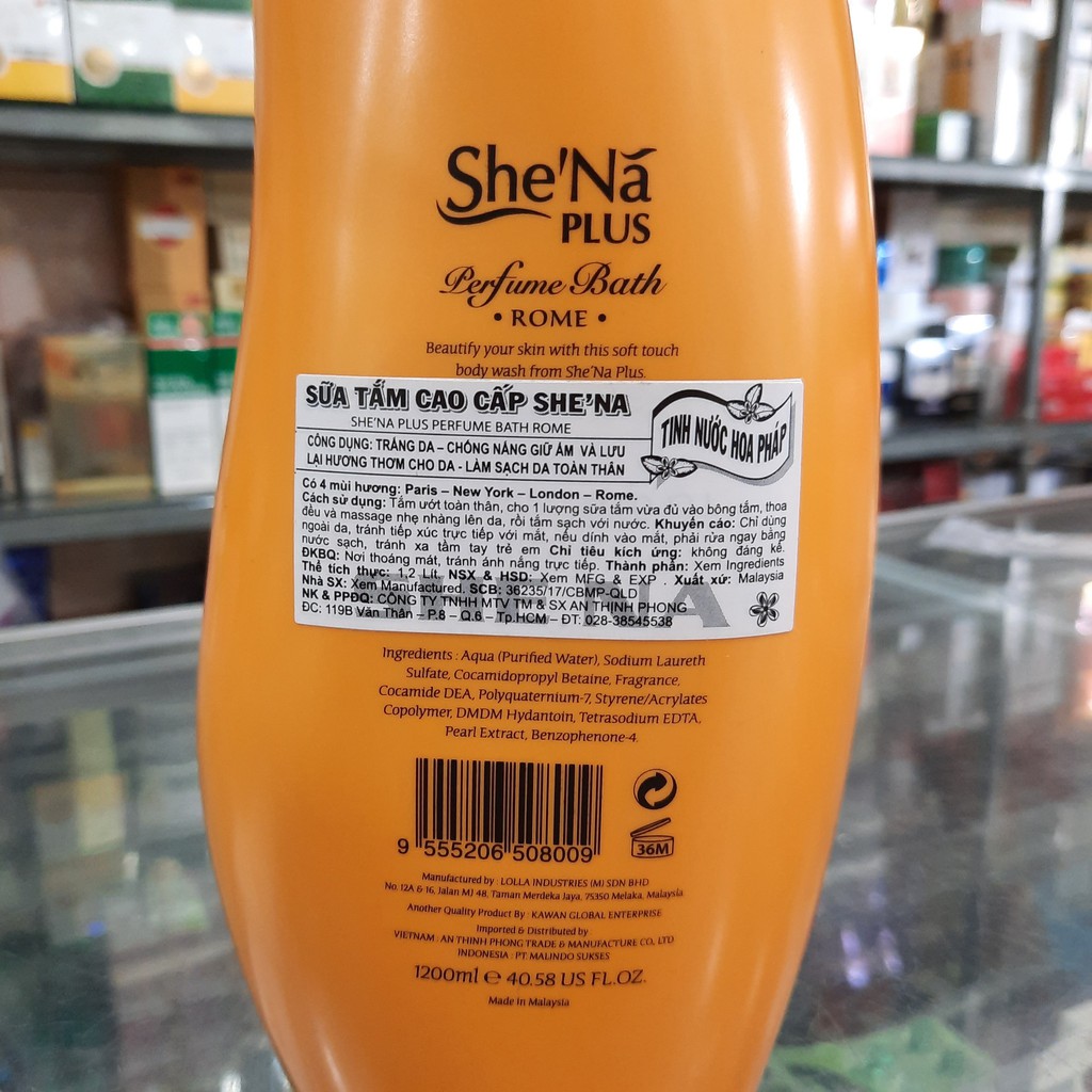 Sữa tắm Shena Plus 1200ml - hương nước hoa