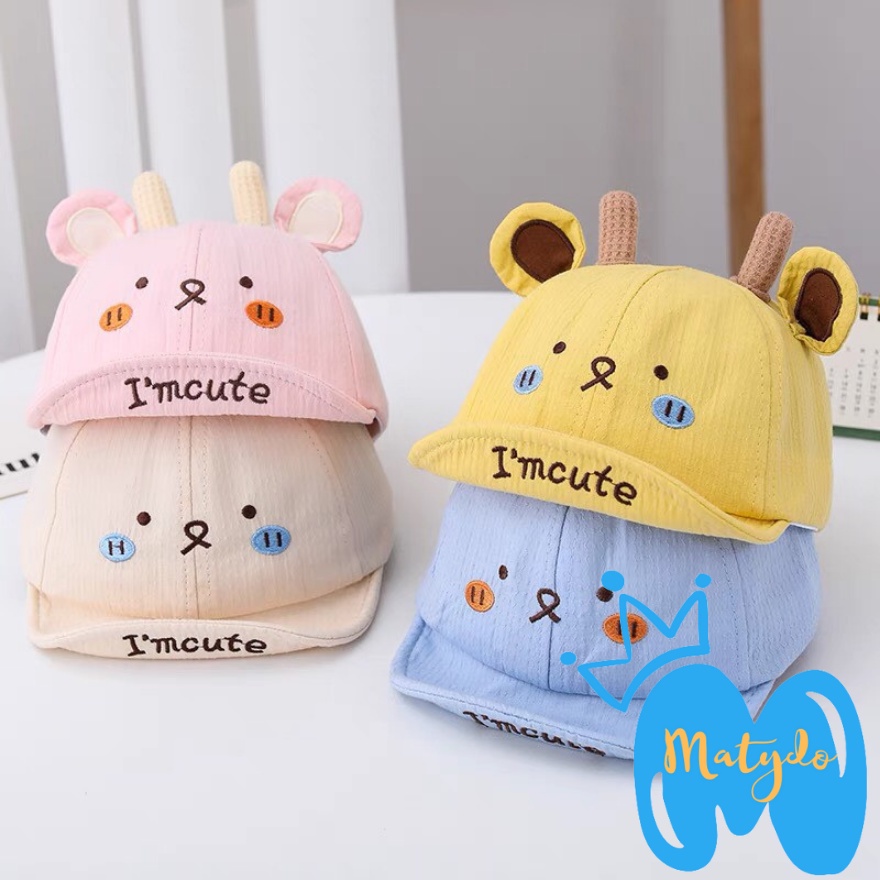 Mũ cho bé gái bé trai MATYDO nón lưỡi trai hình mặt cười im cute đáng yêu phụ kiện mùa hè