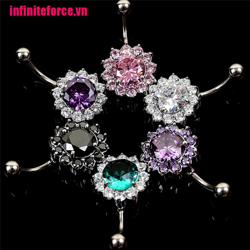 Khuyên Rốn Inox Đính Đá Dễ Thương