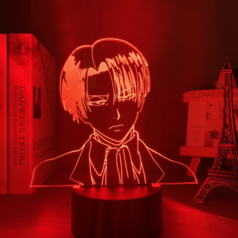 Đèn ngủ Captain Acrylic 3d Đèn Levi 'S Ackerman Attack on Titan siêu sáng