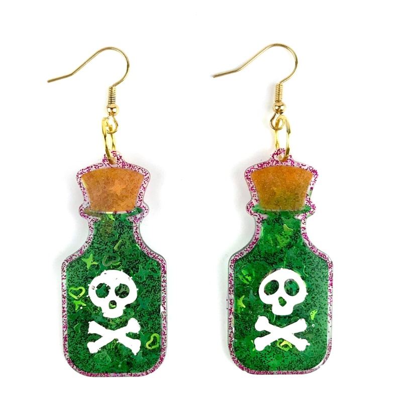 Khuôn Silicone Làm Mặt Dây Chuyền Hình Đầu Lâu / Chai Rượu Độc Đáo