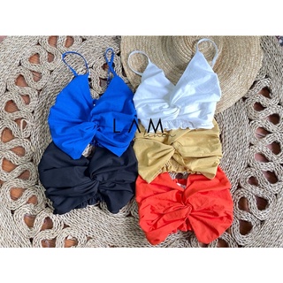Áo Croptop Xoắn Linen