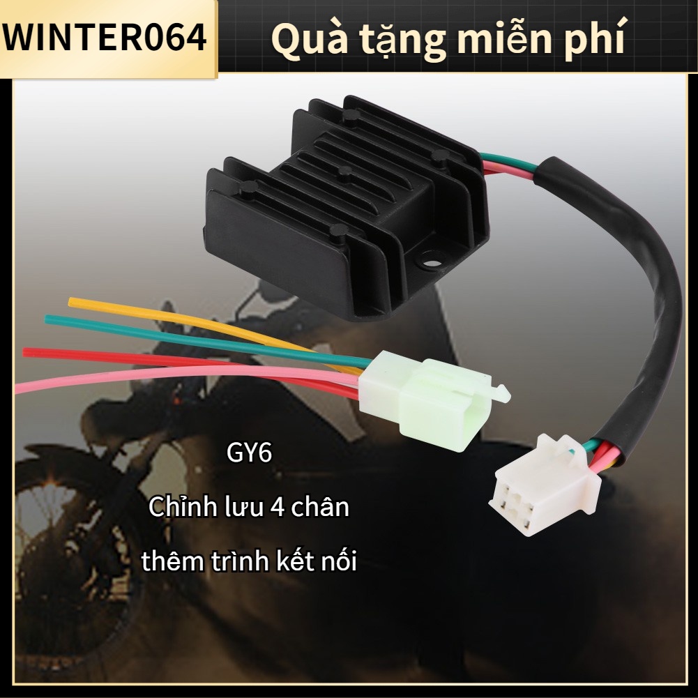 Bộ chỉnh lưu điều chỉnh điện áp 4 dây cho Xe máy Thuyền Động cơ ATV GY6 50 150cc Xe tay ga Winter064
