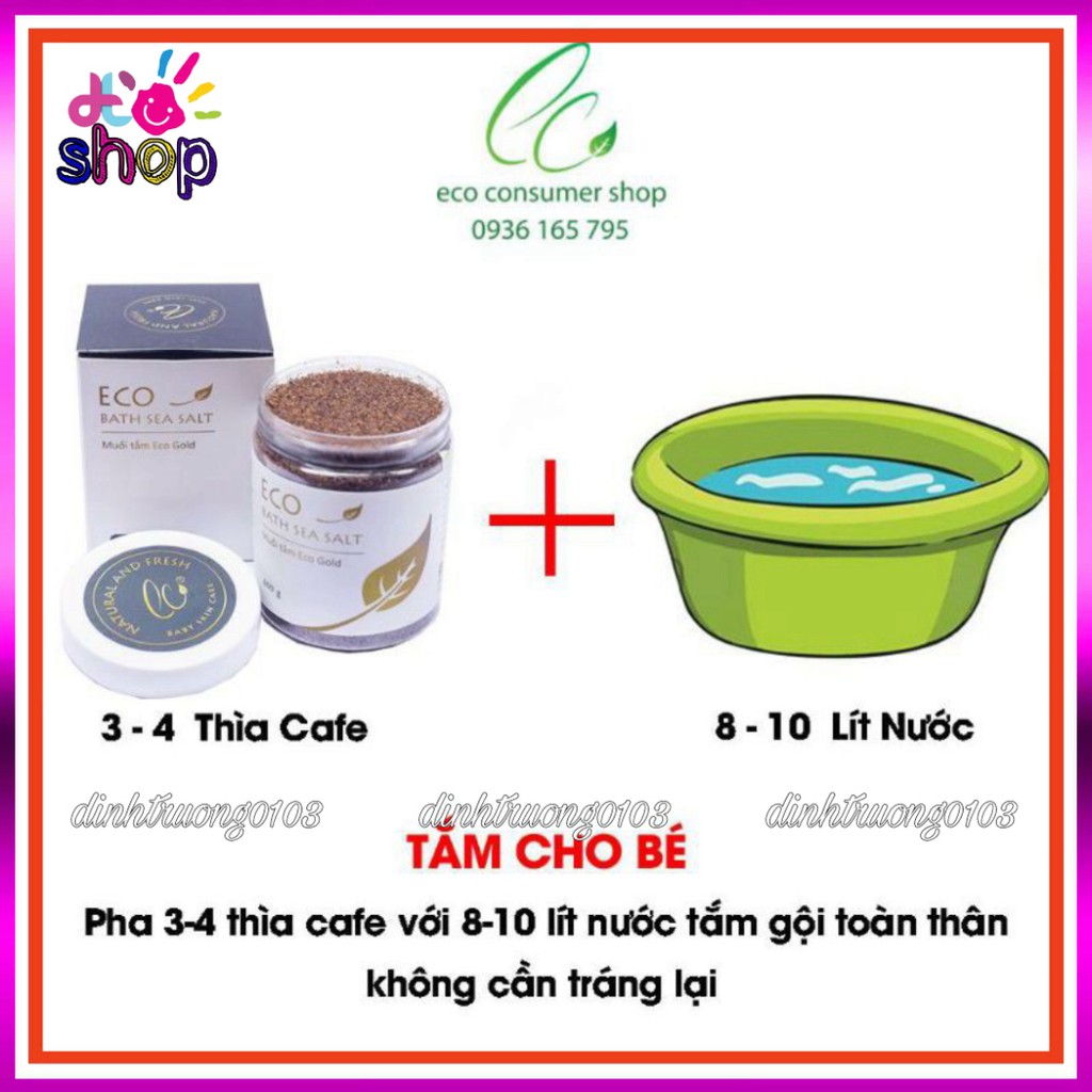 [COMBO 3 TẶNG 1] MUỐI TẮM BÉ ECO GOLD 400G TẶNG 1 MUỐI ECO 200G- DÙNG CHO TRẺ TỪ SƠ SINH,  GIẢM NHANH RÔM SẢY, MẨN NGỨA.