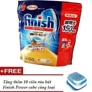 Viên Rửa Bát 150 Viên FINISH Nhật dành cho máy rửa bát tặng 10v finish cùng loại