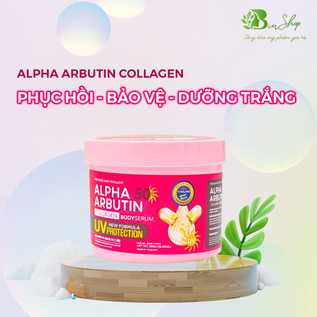 Kem dưỡng trắng chống nắng toàn thân alpha arbutin collagen body serum Thái Lan - Bin Shop
