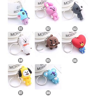 Móc khóa BTS 21 cao su đặc, móc khoá nhân vật
