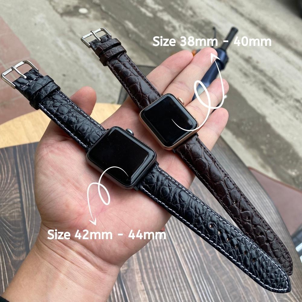 Dây Apple Watch Vnstrap dây đeo đồng hồ Apple Watch series 3 4 5 6 7 se da cá sấu 38mm 40mm 42mm 44mm iwatch ROCO