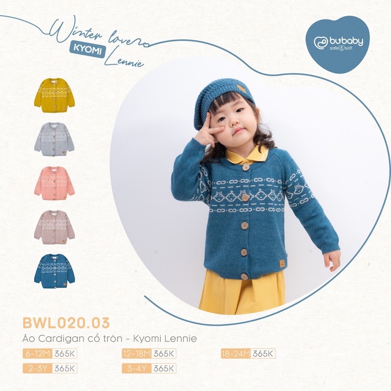 Áo cardigan cổ tròn Bubaby