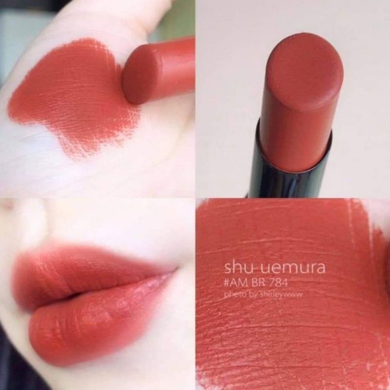 (Auth) Son Shu Uemura Vỏ Đen AM BR 784 tông màu đỏ đất pha cam