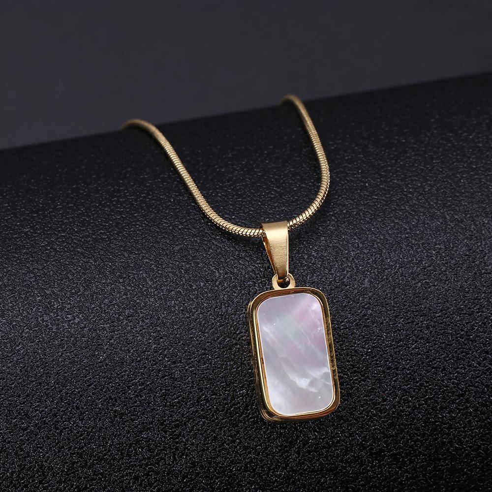 BEAUTY Dây Chuyền Mặt Chữ Nhật / Vuông Thiết Kế Đơn Giản Tinh Tế