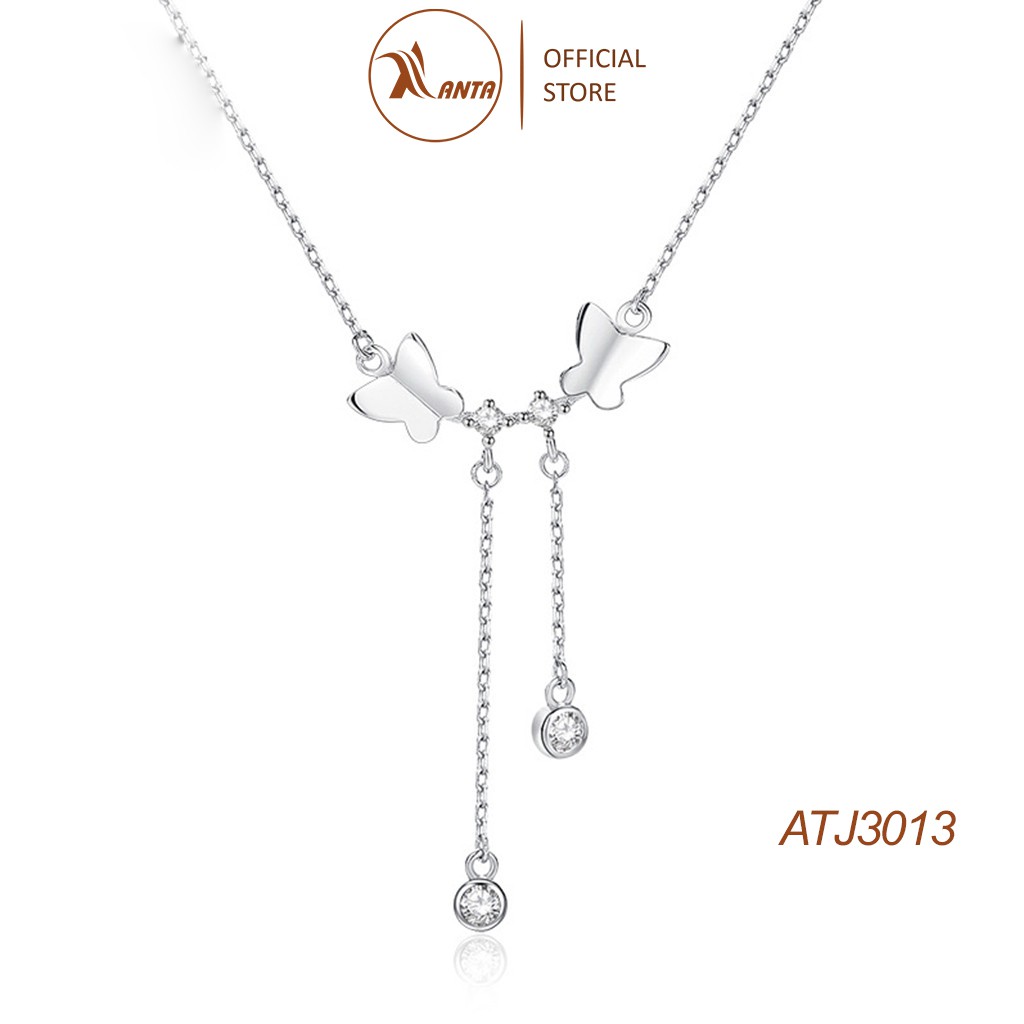 Dây chuyền bạc 925 hình bươm bướm đính đá pha lê sang trọng cho nữ ANTA Jewelry - ATJ3013