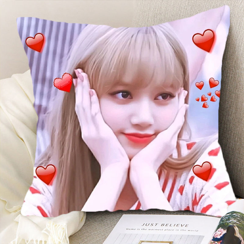 Gối in họa tiết Blackpink Lisa hai mặt dễ thương DIY